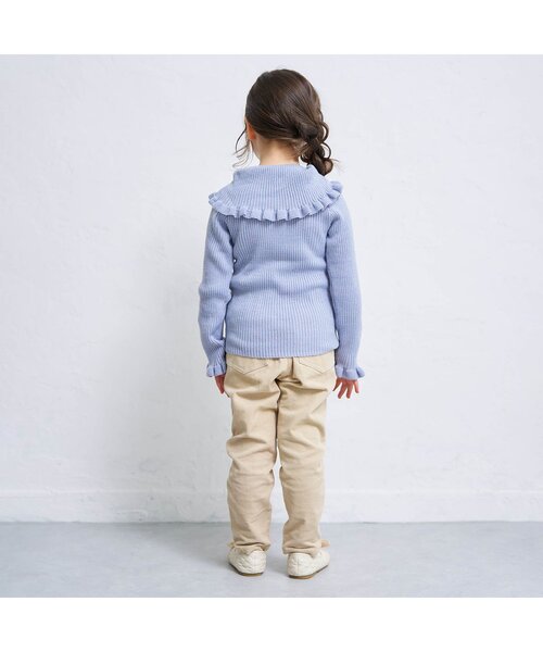 apres les cours（アプレレクール）の「衿付きニット（ニット/セーター・キッズ・アイボリー/イエロー/サックスブルー/ブラウン/エンジ・80/90/100/110/120/130/140）」の9枚目の写真