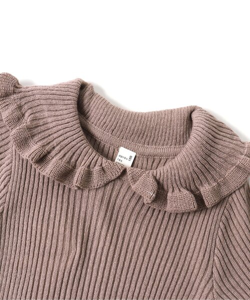 apres les cours（アプレレクール）の「衿付きニット（ニット/セーター・キッズ・アイボリー/イエロー/サックスブルー/ブラウン/エンジ・80/90/100/110/120/130/140）」の12枚目の写真