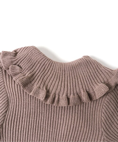 apres les cours（アプレレクール）の「衿付きニット（ニット/セーター・キッズ・アイボリー/イエロー/サックスブルー/ブラウン/エンジ・80/90/100/110/120/130/140）」の13枚目の写真