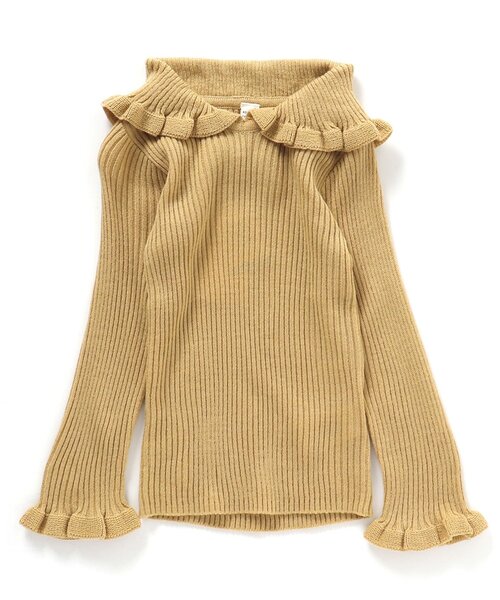 apres les cours（アプレレクール）の「衿付きニット（ニット/セーター・キッズ・アイボリー/イエロー/サックスブルー/ブラウン/エンジ・80/90/100/110/120/130/140）」の18枚目の写真