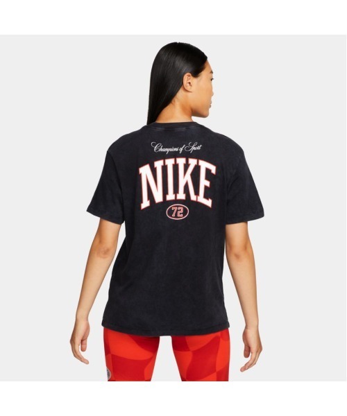 NIKE（ナイキ）の「NIKE/ナイキ AS W NSW TEE BF VARSITY（Tシャツ/カットソー・レディース・ブラック/イエロー・M/L/XL/XS/S/2XL）」の4枚目の写真