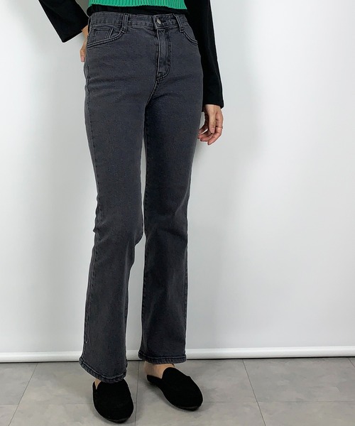 me+em select(ミームセレクト)の「セミフレアベーシックスデニム(デニムパンツ・レディース・グレー/ブルー・LARGE/MEDIUM/SMALL)」の7枚目の写真