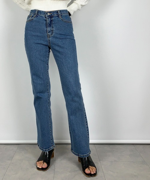 me+em select(ミームセレクト)の「セミフレアベーシックスデニム(デニムパンツ・レディース・グレー/ブルー・LARGE/MEDIUM/SMALL)」の10枚目の写真