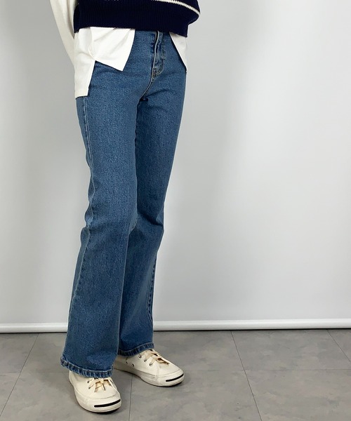 me+em select(ミームセレクト)の「セミフレアベーシックスデニム(デニムパンツ・レディース・グレー/ブルー・LARGE/MEDIUM/SMALL)」の15枚目の写真