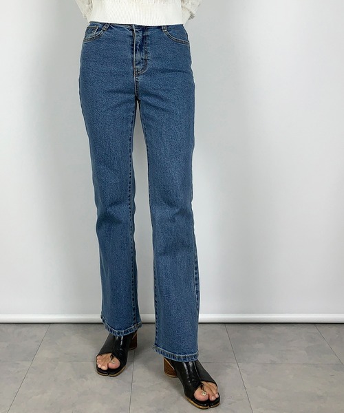 me+em select(ミームセレクト)の「セミフレアベーシックスデニム(デニムパンツ・レディース・グレー/ブルー・LARGE/MEDIUM/SMALL)」の18枚目の写真