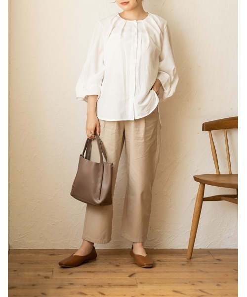chocomee（チョコミー）の「chino straight pants/チノストレイトパンツ（チノパンツ・レディース・ブラウン/ベージュ・FREE）」の8枚目の写真