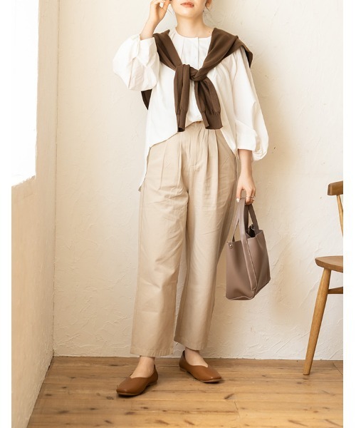 chocomee（チョコミー）の「chino straight pants/チノストレイトパンツ（チノパンツ・レディース・ブラウン/ベージュ・FREE）」の11枚目の写真
