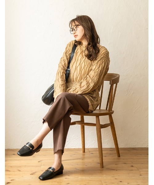 chocomee（チョコミー）の「chino straight pants/チノストレイトパンツ（チノパンツ・レディース・ブラウン/ベージュ・FREE）」の7枚目の写真