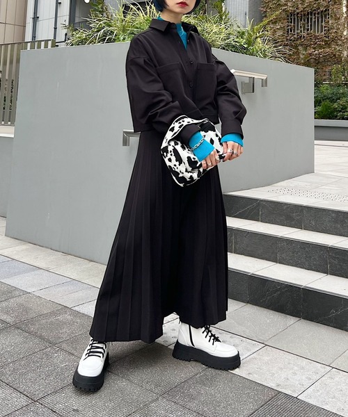 PAGEBOY（ページボーイ）の「SETUPショートシャツ（シャツ/ブラウス・レディース・オフホワイト/ブラック/ミント・FREE）」の11枚目の写真