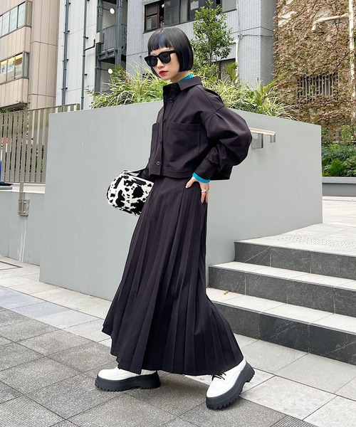 PAGEBOY（ページボーイ）の「SETUPショートシャツ（シャツ/ブラウス・レディース・オフホワイト/ブラック/ミント・FREE）」の13枚目の写真