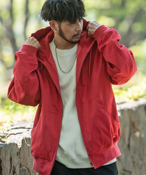 Dickies（ディッキーズ）の「『Dickies/ディッキーズ』ライトダック裏キルトフードジャケット（マウンテンパーカー・メンズ・ブラック/オレンジ系その他/ブルー系その他/ベージュ/オレンジ/オリーブ・L/M/XL）」の6枚目の写真