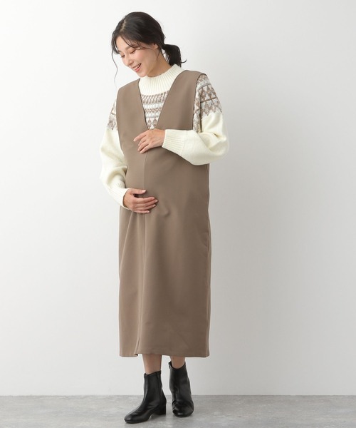 LEPSIM（レプシィム）の「マタニティ／フカＶジャンスカ　169469（マタニティウェア/グッズ・レディース・ブラウン/ブラック・FREE）」の4枚目の写真
