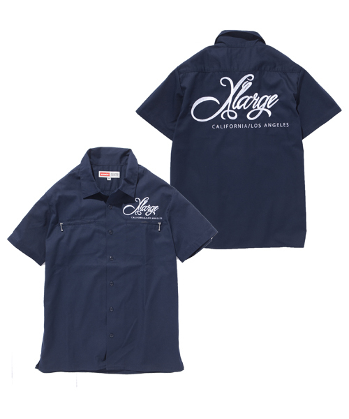 XLARGE(エクストララージ)の「SCRIPT LOGO S/S WORK SHIRT(シャツ/ブラウス・メンズ・ブラック/カーキ/オリーブ/ネイビー・MEDIUM/X-LARGE/LARGE/SMALL)」の4枚目の写真