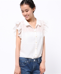 DISCOAT | 【Discoat】フロッキードット肩フリルノースリブラウス(シャツ/ブラウス)