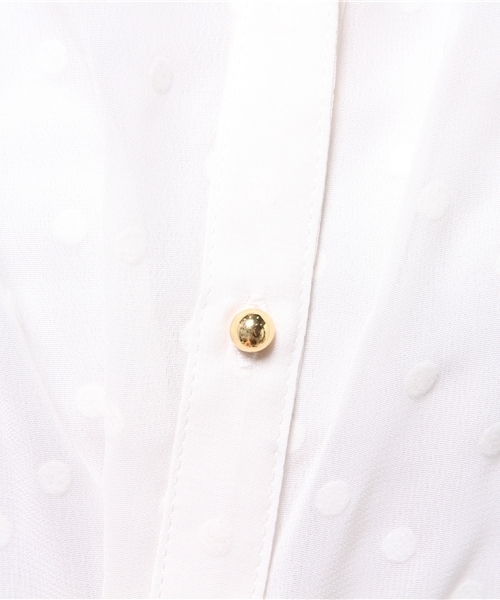 DISCOAT(ディスコート)の「【Discoat】フロッキードット肩フリルノースリブラウス(シャツ/ブラウス・レディース・オフホワイト/アイボリー/ネイビー・LARGE/MEDIUM)」の12枚目の写真