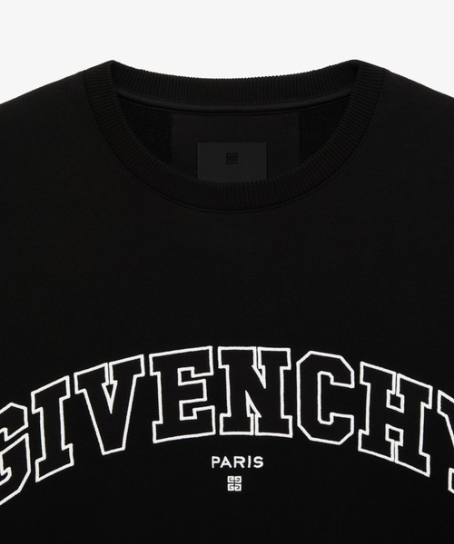 GIVENCHY（ジバンシイ）の「Slim-fit sweatshirt in GIVENCHY College embroidered fleece（スウェット・メンズ・ブラック・SMALL/MEDIUM/LARGE/X-LARGE/X-SMALL）」の4枚目の写真