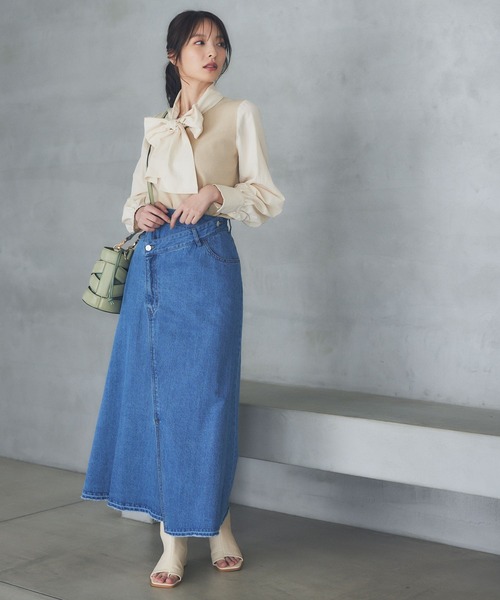 Andemiu（アンデミュウ）の「デニムリメイクフウスカート185844（スカート・レディース・ブルー・SMALL/MEDIUM）」の3枚目の写真