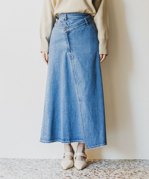Andemiu（アンデミュウ）の「デニムリメイクフウスカート185844（スカート・レディース・ブルー・SMALL/MEDIUM）」の5枚目の写真