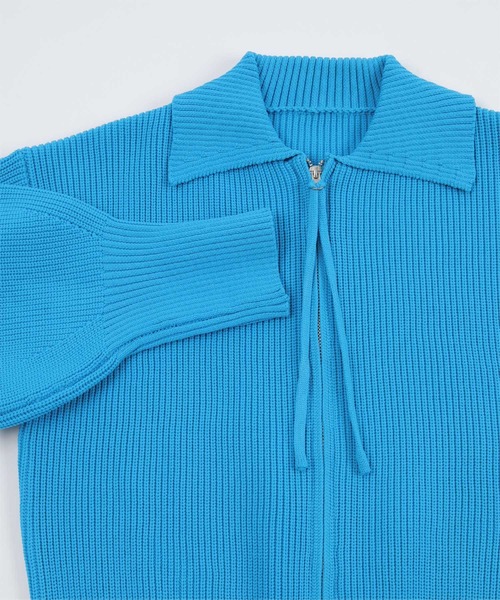 miette（ミエット）の「バルーンスリーブ襟付きニットブルゾン（ブルゾン・レディース・ブラック/アイボリー/ブルー/レッド/テラコッタ/ピンク・FREE）」の18枚目の写真