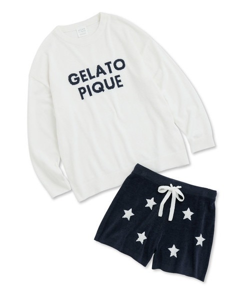 【ジェラートピケ】スターロゴジャガードプルオーバー&ショートパンツSET gelato pique（ジェラートピケ）の「スターロゴジャガードプル