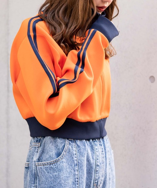 WEGO(ウィゴー)の「WEGO/ショートトラックジャケット(ジャージ・レディース・オレンジ/オフホワイト/ブラック・FREE)」の16枚目の写真