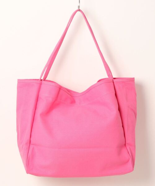 florist（フローリスト）の「【大容量】ビビッドカラー×キャンバスカジュアルトートバッグ（トートバッグ・レディース・グリーン/オレンジ/オフホワイト/ベージュ/ピンク・FREE）」の13枚目の写真