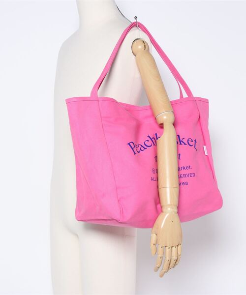 florist（フローリスト）の「【大容量】ビビッドカラー×キャンバスカジュアルトートバッグ（トートバッグ・レディース・グリーン/オレンジ/オフホワイト/ベージュ/ピンク・FREE）」の18枚目の写真