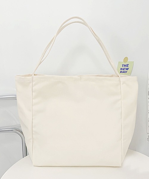 florist（フローリスト）の「【大容量】ビビッドカラー×キャンバスカジュアルトートバッグ（トートバッグ・レディース・グリーン/オレンジ/オフホワイト/ベージュ/ピンク・FREE）」の17枚目の写真