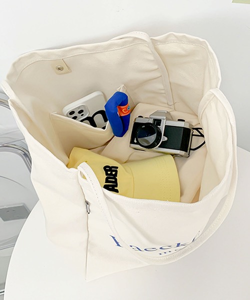 florist（フローリスト）の「【大容量】ビビッドカラー×キャンバスカジュアルトートバッグ（トートバッグ・レディース・グリーン/オレンジ/オフホワイト/ベージュ/ピンク・FREE）」の22枚目の写真