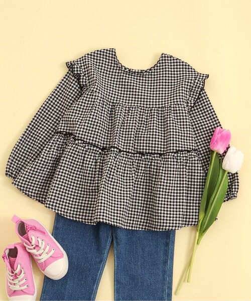 BREEZE（ブリーズ）の「ティアードチュニック（チュニック・キッズ・ブラック/レッド・110/130/120/100/140/90）」の2枚目の写真