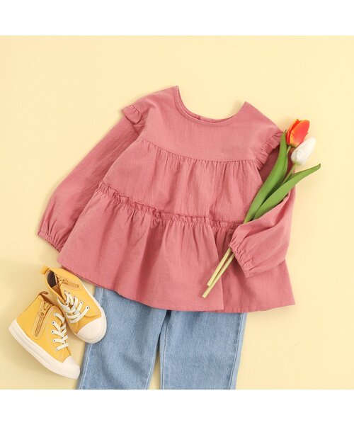 BREEZE（ブリーズ）の「ティアードチュニック（チュニック・キッズ・ブラック/レッド・110/130/120/100/140/90）」の6枚目の写真