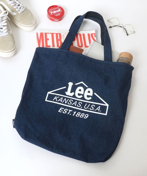 Lee（リー）の「Lee（リー）ハウスマークブランドロゴプリント デニム・キャンバストートバッグ メンズ レディース ユニセックス（トートバッグ・レディース・オフホワイト/グレー/ネイビー/ブラック・FREE）」の4枚目の写真