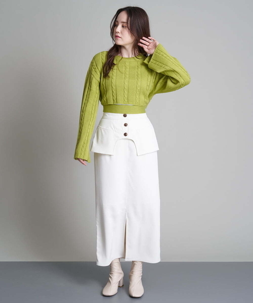 A de a.v.v（アードアー・ヴェ・ヴェ）の「2WAYスリーブスリットニット（ニット/セーター・レディース・ピンク/グリーン/ブラック・38/36）」の10枚目の写真