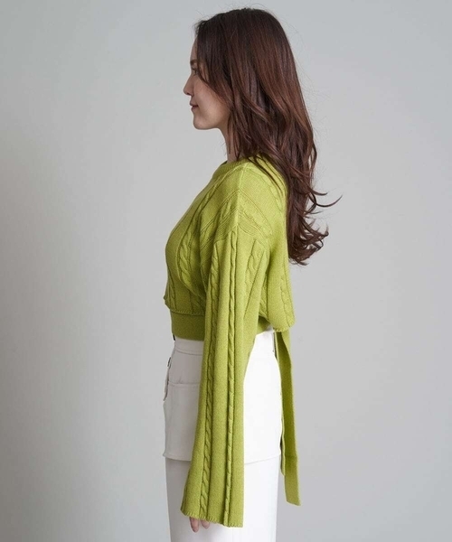 A de a.v.v（アードアー・ヴェ・ヴェ）の「2WAYスリーブスリットニット（ニット/セーター・レディース・ピンク/グリーン/ブラック・38/36）」の21枚目の写真