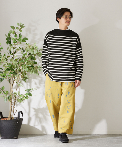 417 EDIFICE（フォーワンセブンエディフィス）の「コットンライクポリボーダーニット（ニット/セーター・メンズ・ブラック/ホワイト/グリーン/ラベンダー・MEDIUM/LARGE）」の7枚目の写真