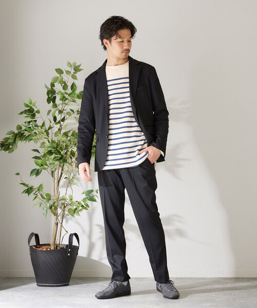 417 EDIFICE（フォーワンセブンエディフィス）の「コットンライクポリボーダーニット（ニット/セーター・メンズ・ブラック/ホワイト/グリーン/ラベンダー・MEDIUM/LARGE）」の12枚目の写真