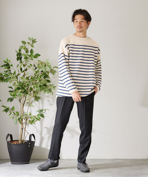 417 EDIFICE（フォーワンセブンエディフィス）の「コットンライクポリボーダーニット（ニット/セーター・メンズ・ブラック/ホワイト/グリーン/ラベンダー・MEDIUM/LARGE）」の13枚目の写真