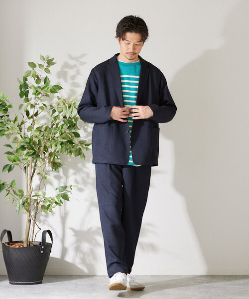 417 EDIFICE（フォーワンセブンエディフィス）の「コットンライクポリボーダーニット（ニット/セーター・メンズ・ブラック/ホワイト/グリーン/ラベンダー・MEDIUM/LARGE）」の16枚目の写真