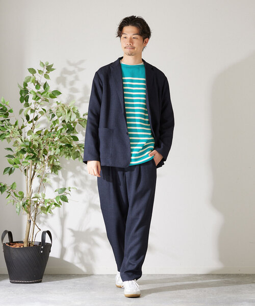 417 EDIFICE（フォーワンセブンエディフィス）の「コットンライクポリボーダーニット（ニット/セーター・メンズ・ブラック/ホワイト/グリーン/ラベンダー・MEDIUM/LARGE）」の17枚目の写真