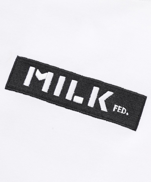 MILKFED.(ミルクフェド)の「BAR AND STENCIL LOGO WIDE S/S TEE(Tシャツ/カットソー・レディース・ホワイト/マルチ/オフホワイト/ブラック/レッド/パープル/ライトピンク/オレンジ/ライトブルー・ONE SIZE)」の14枚目の写真