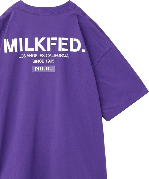 MILKFED.(ミルクフェド)の「BAR AND STENCIL LOGO WIDE S/S TEE(Tシャツ/カットソー・レディース・ホワイト/マルチ/オフホワイト/ブラック/レッド/パープル/ライトピンク/オレンジ/ライトブルー・ONE SIZE)」の13枚目の写真