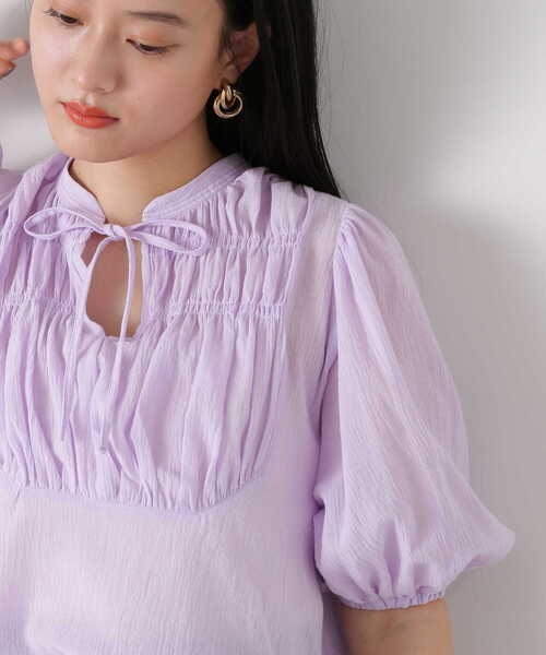 N.（N. Natural Beauty Basic）（エヌエヌナチュラルビューティーベーシック）の「◆コットンシャーリングリボンブラウス（シャツ/ブラウス・レディース・オフホワイト/ピンク/ブラック・MEDIUM）」の21枚目の写真