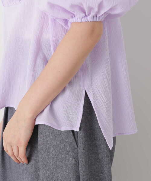 N.（N. Natural Beauty Basic）（エヌエヌナチュラルビューティーベーシック）の「◆コットンシャーリングリボンブラウス（シャツ/ブラウス・レディース・オフホワイト/ピンク/ブラック・MEDIUM）」の22枚目の写真