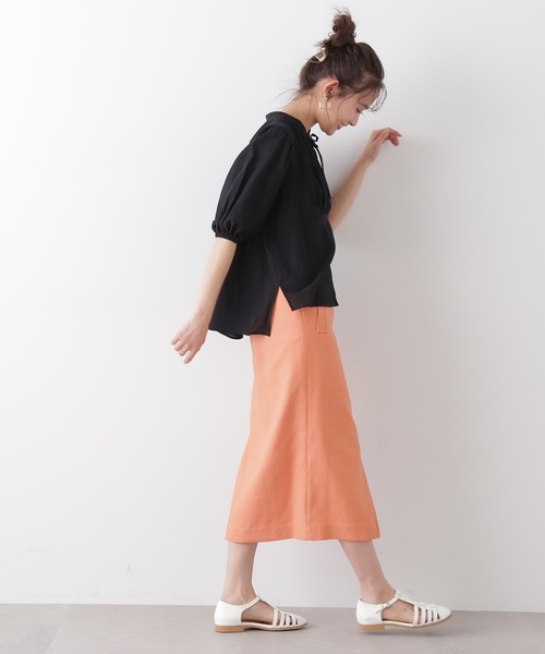 N.（N. Natural Beauty Basic）（エヌエヌナチュラルビューティーベーシック）の「◆コットンシャーリングリボンブラウス（シャツ/ブラウス・レディース・オフホワイト/ピンク/ブラック・MEDIUM）」の18枚目の写真