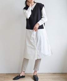 【2点セット】ニットベストシャツワンピセット