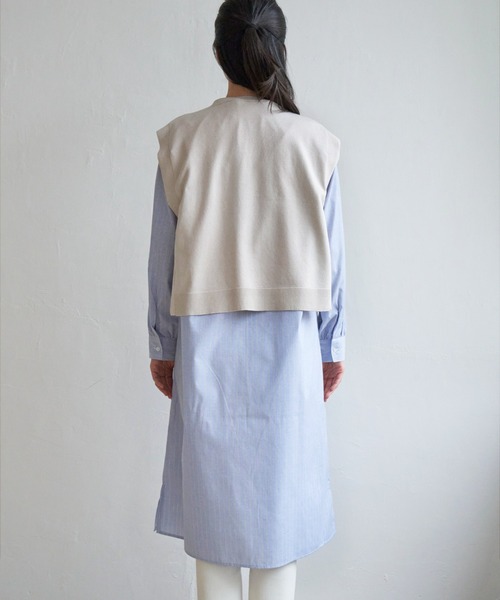 ikka（イッカ）の「【2点セット】ニットベストシャツワンピセット（ワンピース・レディース・グレー/ベージュ/ブラック・S/M/L）」の15枚目の写真