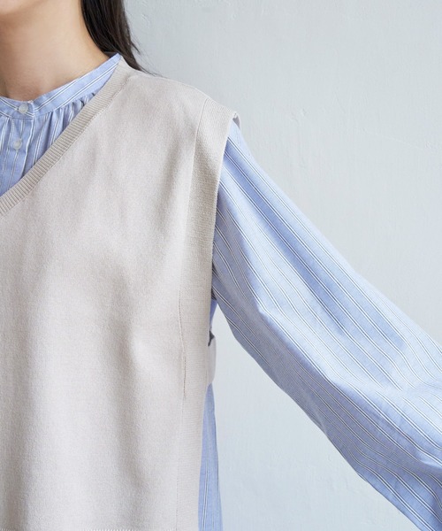 ikka（イッカ）の「【2点セット】ニットベストシャツワンピセット（ワンピース・レディース・グレー/ベージュ/ブラック・S/M/L）」の17枚目の写真