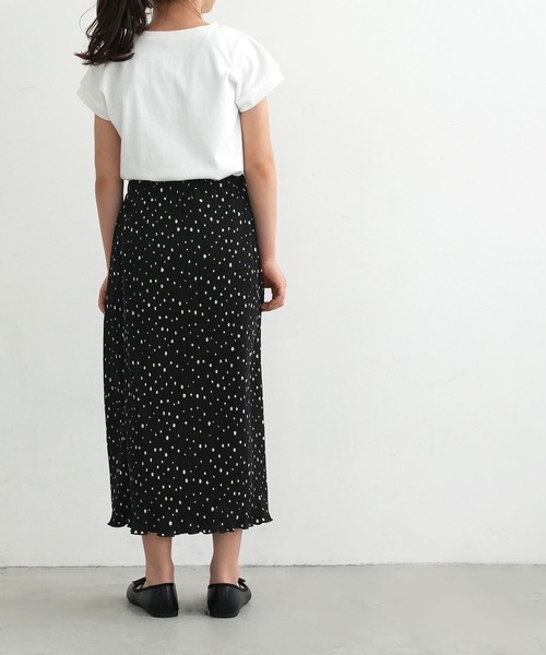 coca（coca）（コカ）の「キッズ 親子お揃い楊柳プリーツドット柄スカート（スカート・キッズ・ブラック・100/110/120/130/140）」の5枚目の写真