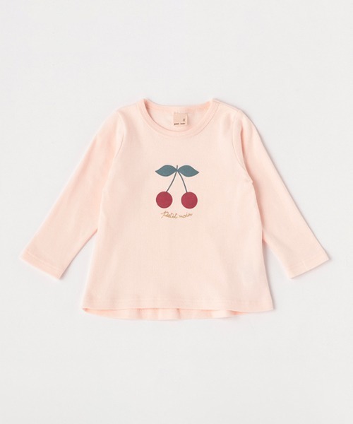 petit main(プティマイン)の「【プティプラ】GIRLS長袖Tシャツ(Tシャツ/カットソー・キッズ・イエロー/ラベンダー/レッド/ライトピンク/サックスブルー/アイボリー/オフホワイト/ネイビー・100cm/120cm/80cm/90cm/130cm/110cm)」の1枚目の写真