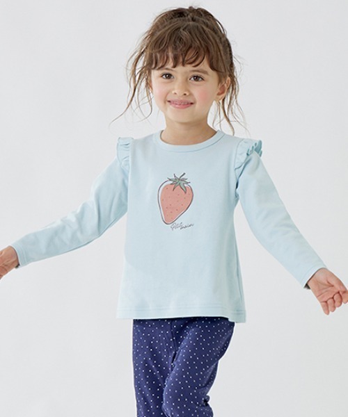 petit main(プティマイン)の「【プティプラ】GIRLS長袖Tシャツ(Tシャツ/カットソー・キッズ・イエロー/ラベンダー/レッド/ライトピンク/サックスブルー/アイボリー/オフホワイト/ネイビー・100cm/120cm/80cm/90cm/130cm/110cm)」の5枚目の写真